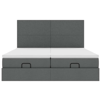 Struttura Letto Pouf con Materassi 180x200 cm in Tessuto - homemem39