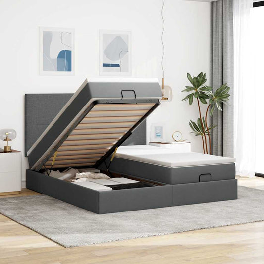 Struttura Letto Pouf con Materassi 180x200 cm in Tessuto