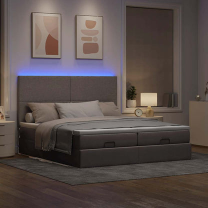 Struttura Letto Pouf con Materassi Tortora 180x200cm in Tessuto | homemem39
