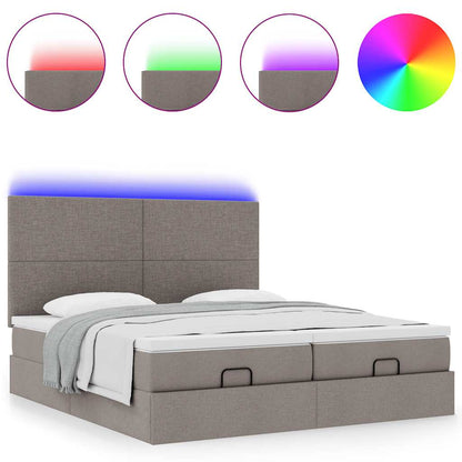 Struttura Letto Pouf con Materassi Tortora 180x200cm in Tessuto | homemem39