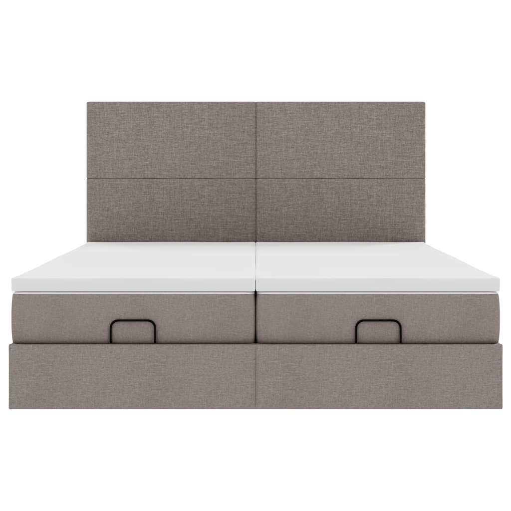 Struttura Letto Pouf con Materassi Tortora 180x200cm in Tessuto | homemem39