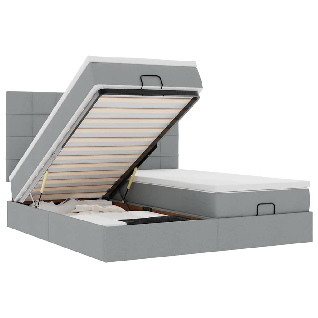 Struttura Letto Pouf con Materassi 160x200 cm in Tessuto