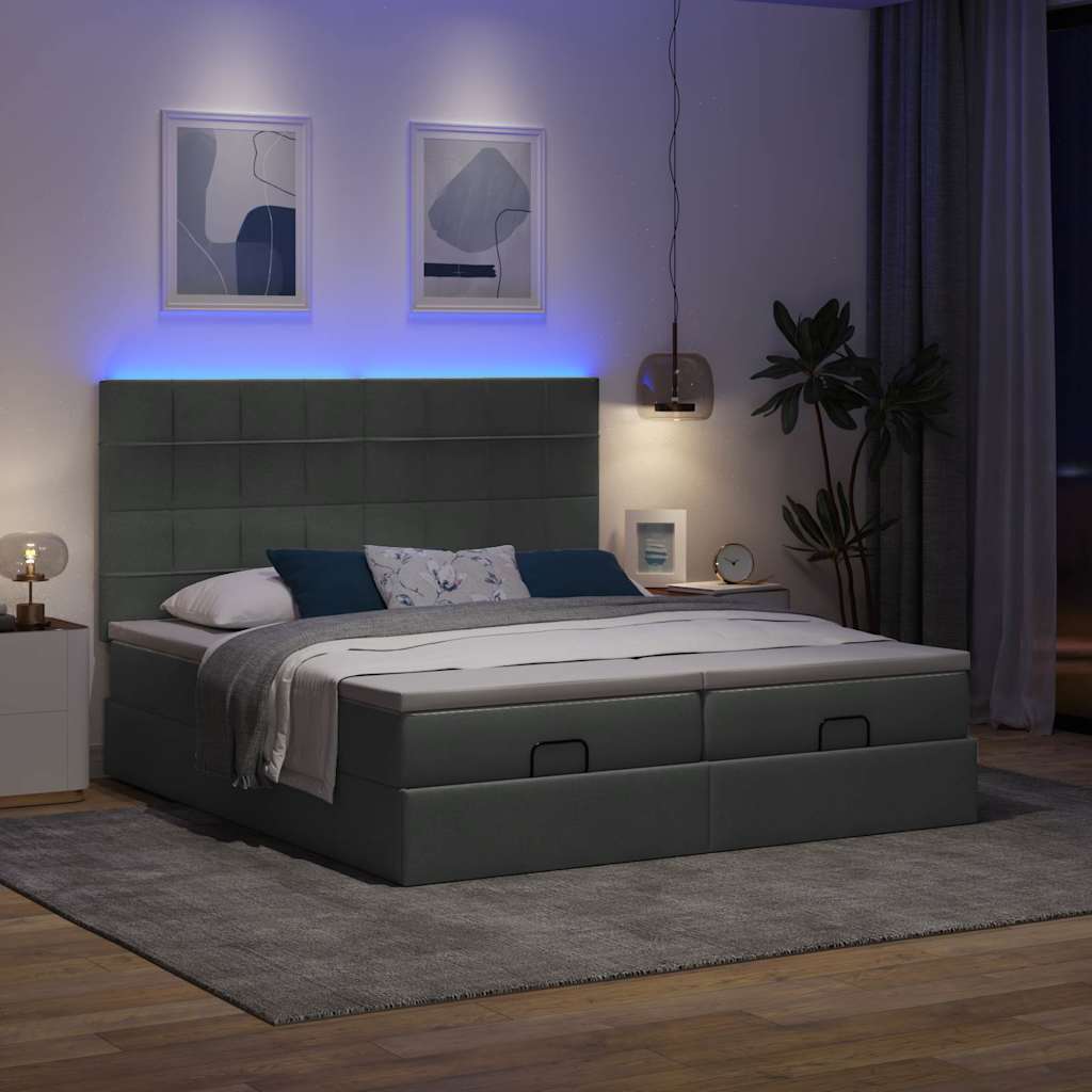 Struttura Letto Pouf con Materassi 160x200 cm in Tessuto | homemem39