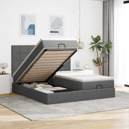 Struttura Letto Pouf con Materassi 160x200 cm in Tessuto