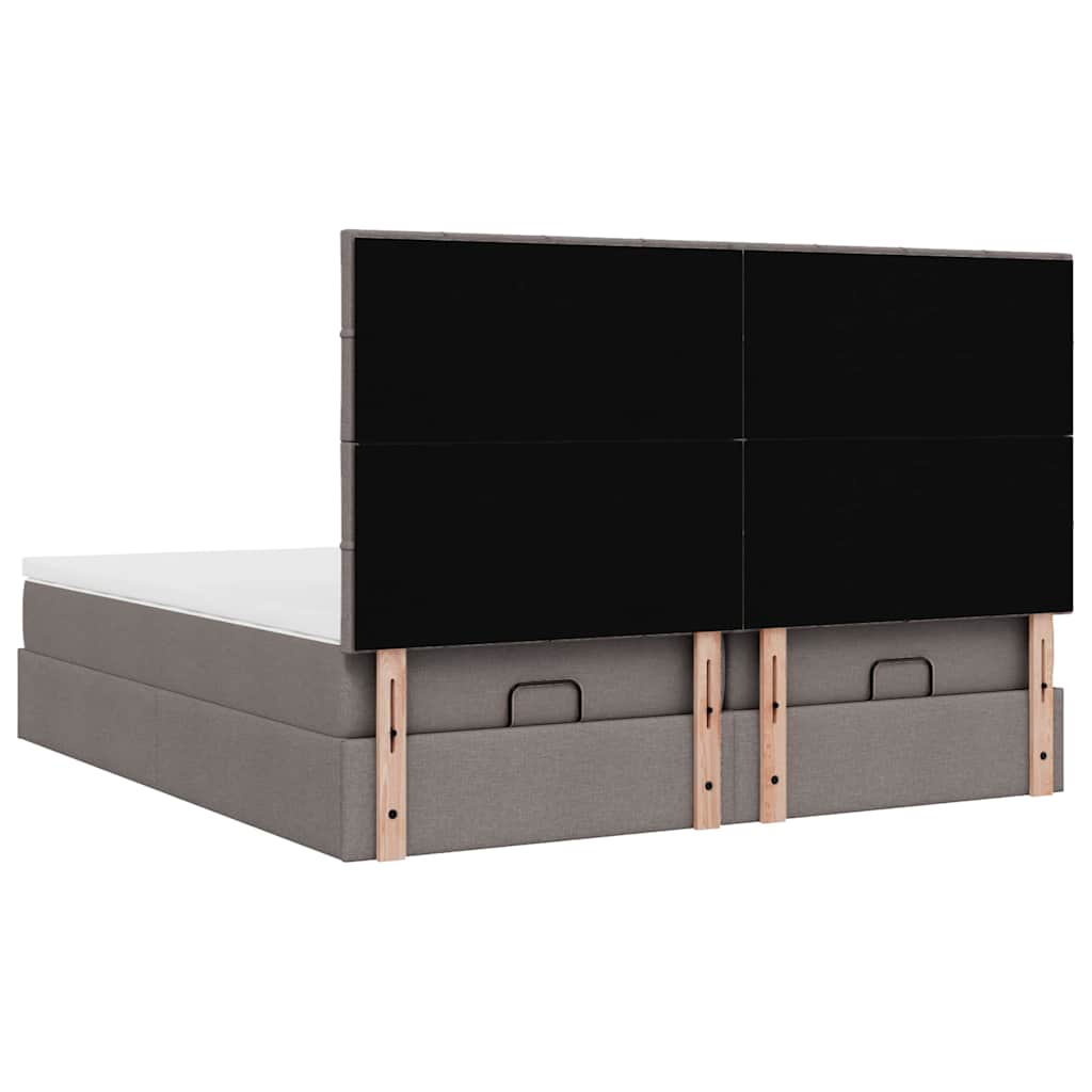 Struttura Letto Pouf con Materassi Tortora 180x200cm in Tessuto | homemem39