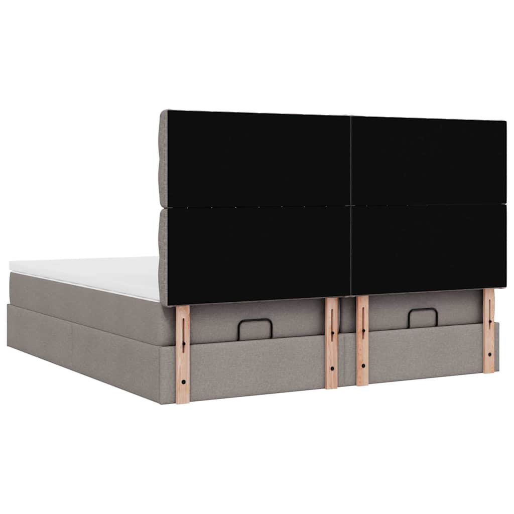 Struttura Letto Pouf con Materassi Tortora 160x200cm in Tessuto | homemem39