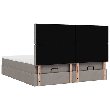 Struttura Letto Pouf con Materassi Tortora 160x200cm in Tessuto | homemem39