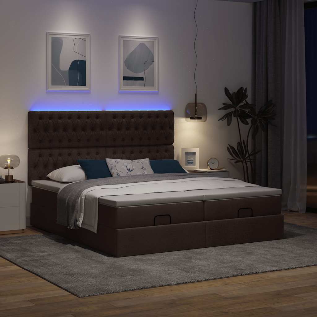 Struttura Letto Pouf con Materassi 180x200 cm in Tessuto | homemem39