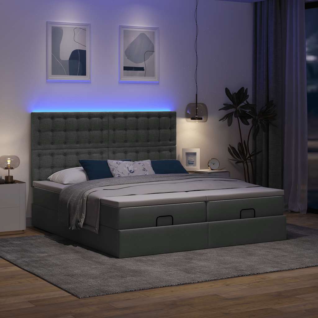 Struttura Letto Pouf con Materassi 160x200 cm in Tessuto | homemem39