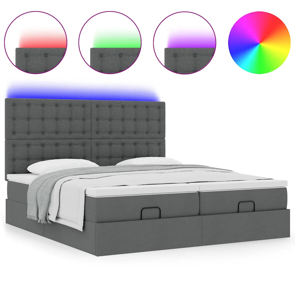 Struttura Letto Pouf con Materassi 160x200 cm in Tessuto | homemem39