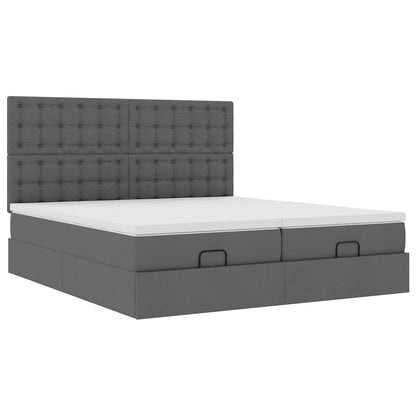Struttura Letto Pouf con Materassi 160x200 cm in Tessuto | homemem39