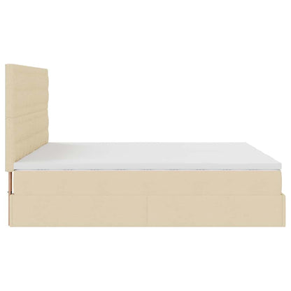 Struttura Letto Pouf con Materassi Crema 180x200 cm in Tessuto | homemem39