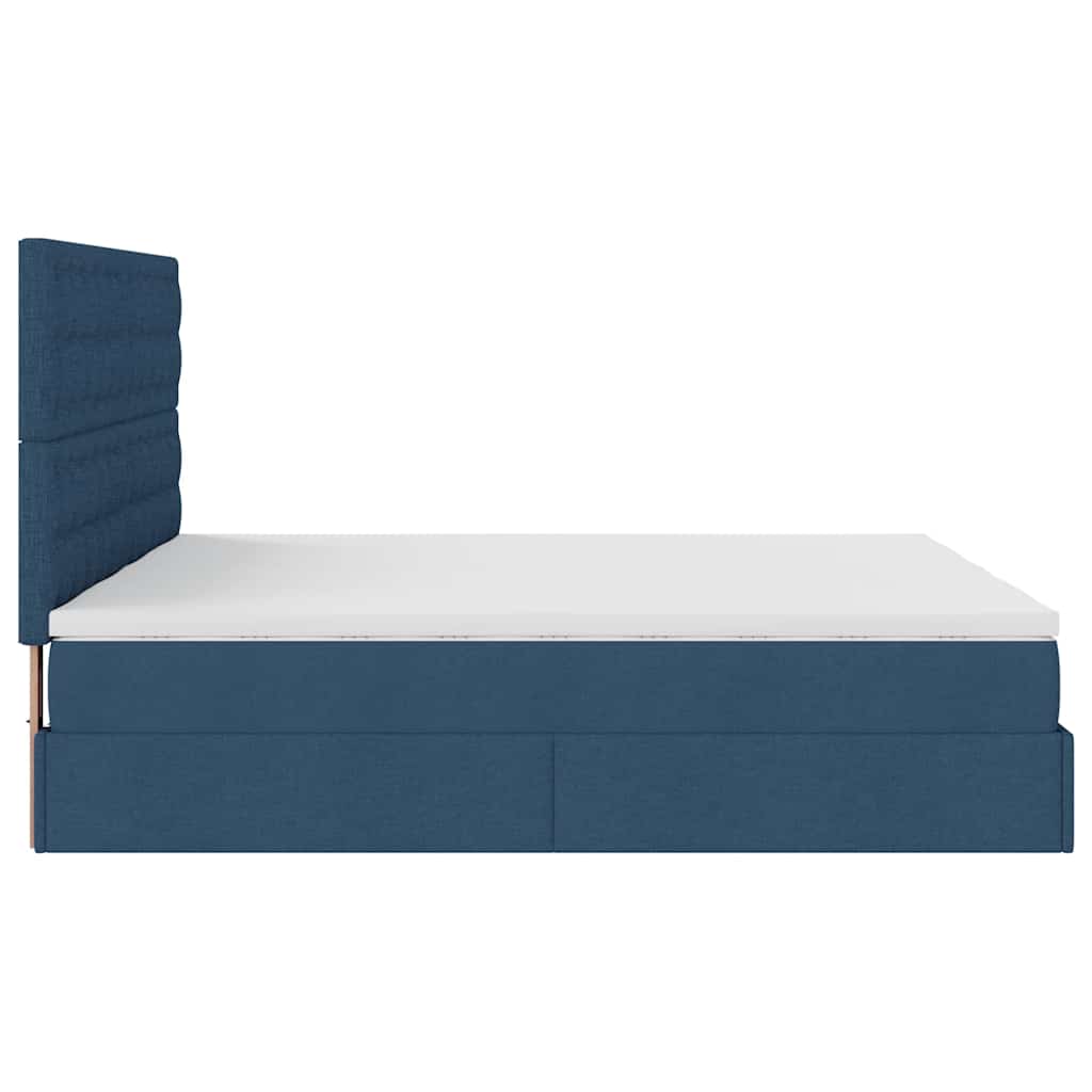 Struttura Letto Pouf con Materassi Blu 180x200cm in Tessuto | homemem39