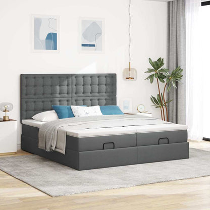 Struttura Letto Pouf con Materassi 200x200 cm in Tessuto