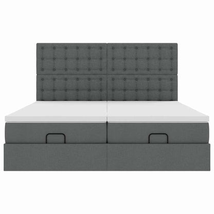 Struttura Letto Pouf con Materassi 200x200 cm in Tessuto - homemem39