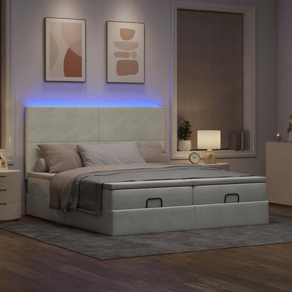 Struttura Letto Pouf con Materassi 160x200 cm in Velluto | homemem39