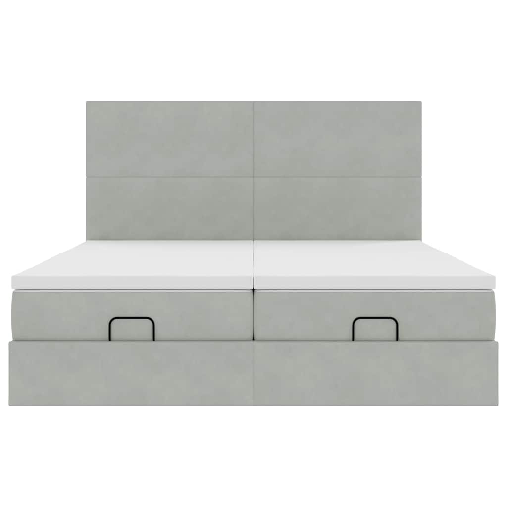 Struttura Letto Pouf con Materassi 160x200 cm in Velluto | homemem39