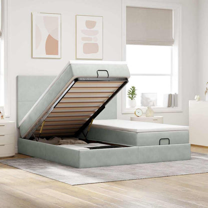 Struttura Letto Pouf con Materassi 160x200 cm in Velluto | homemem39
