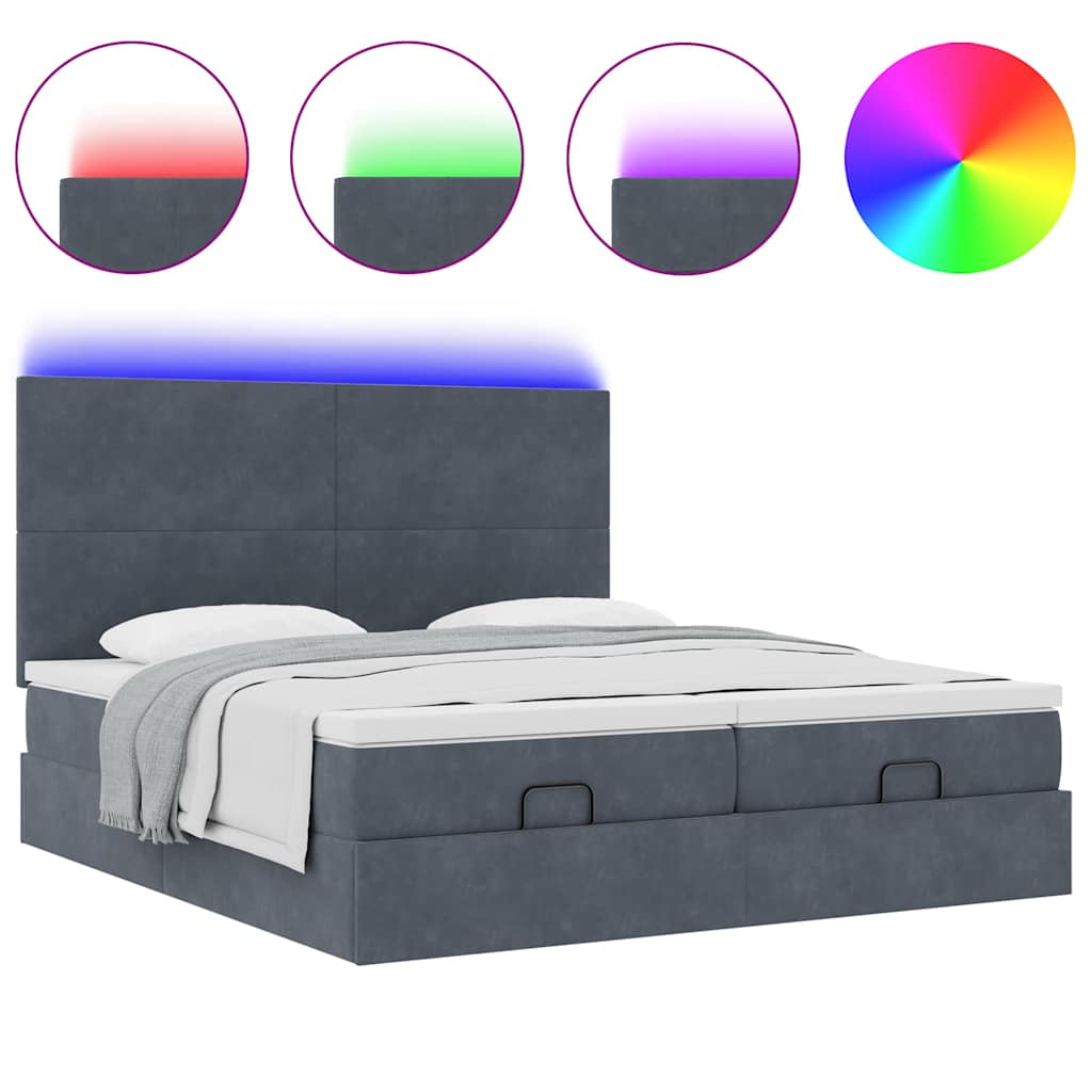 Struttura Letto Pouf con Materassi 160x200 cm in Velluto | homemem39
