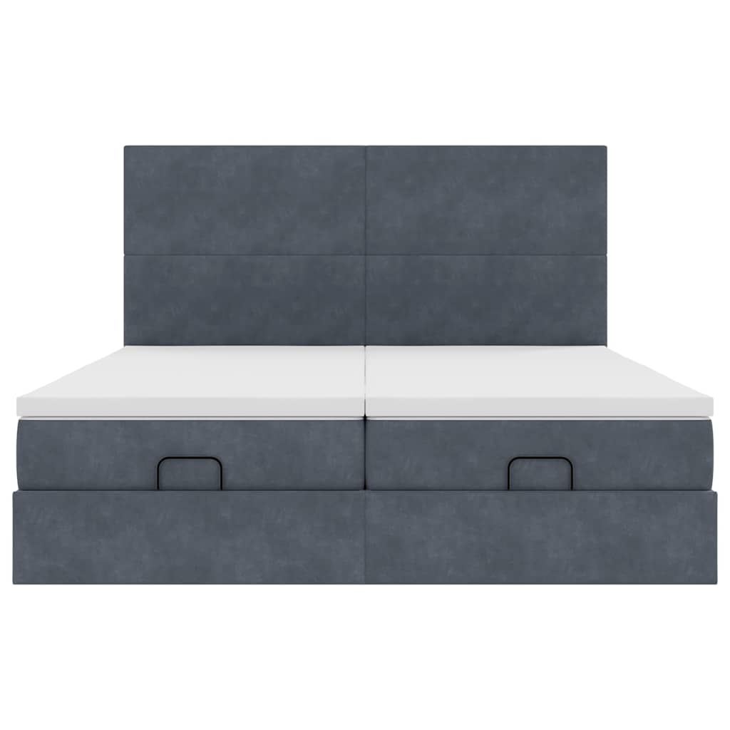 Struttura Letto Pouf con Materassi 160x200 cm in Velluto | homemem39