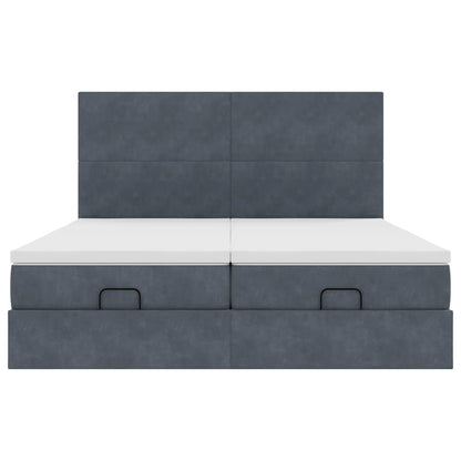 Struttura Letto Pouf con Materassi 160x200 cm in Velluto | homemem39