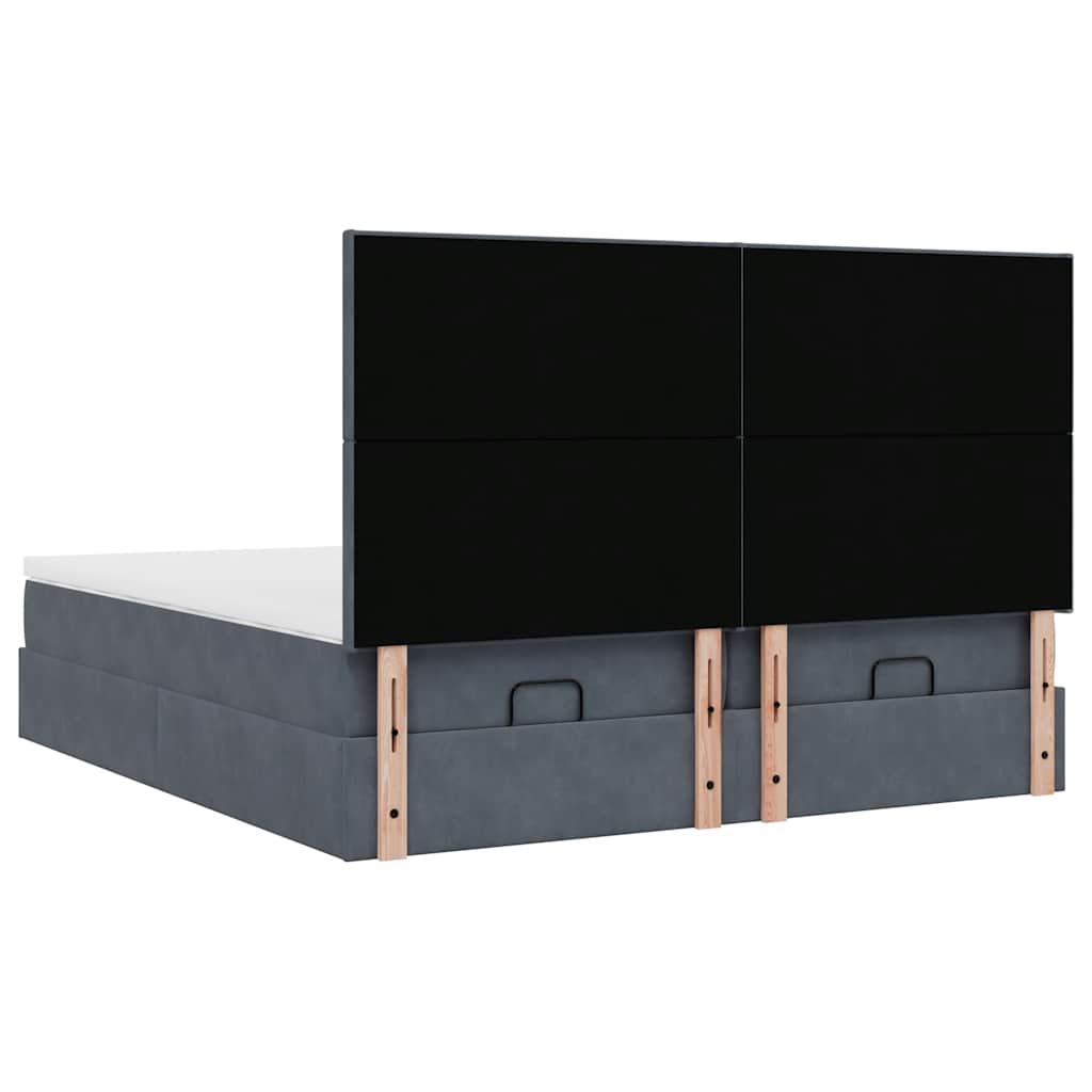 Struttura Letto Pouf con Materassi 160x200 cm in Velluto | homemem39
