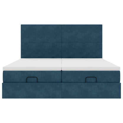 Struttura Letto Pouf con Materassi 160x200 cm Velluto | homemem39