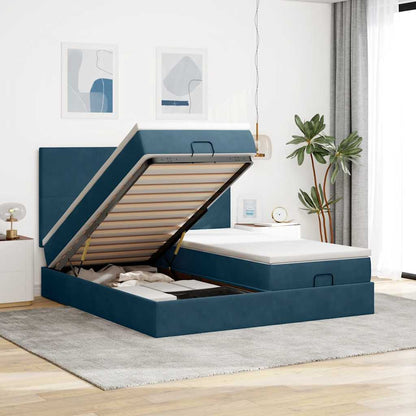 Struttura Letto Pouf con Materassi 160x200 cm Velluto | homemem39