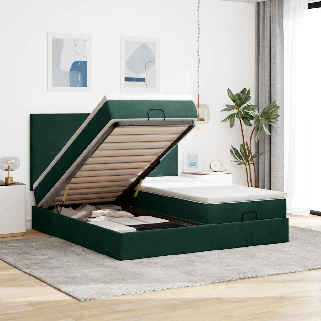 Struttura Letto Pouf con Materassi 180x200 cm Velluto | homemem39