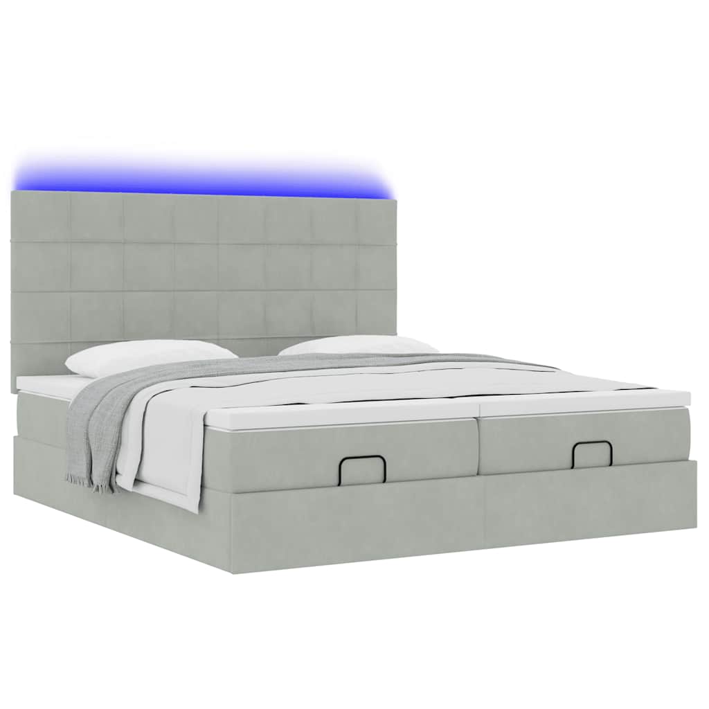 Struttura Letto Pouf con Materassi 160x200 cm in Velluto | homemem39