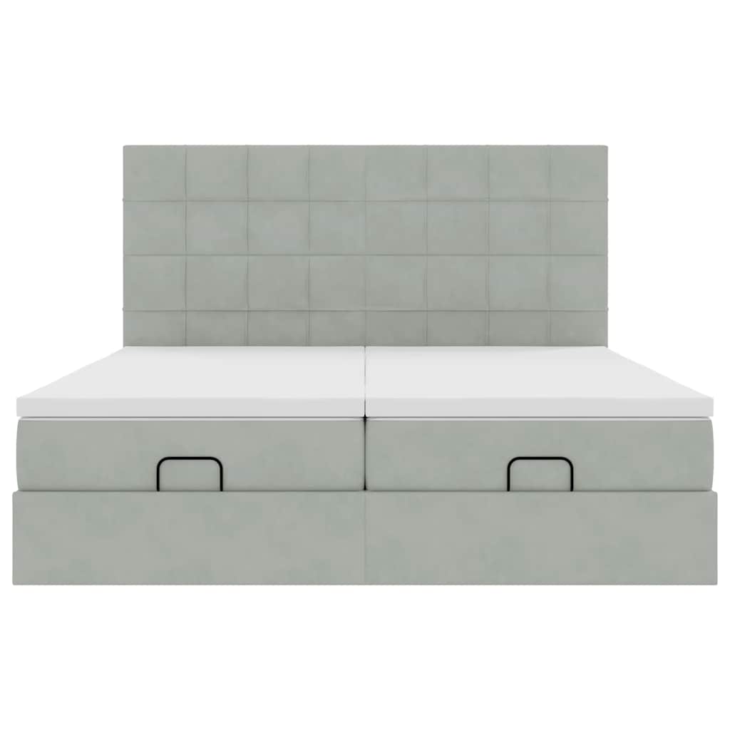Struttura Letto Pouf con Materassi 160x200 cm in Velluto | homemem39