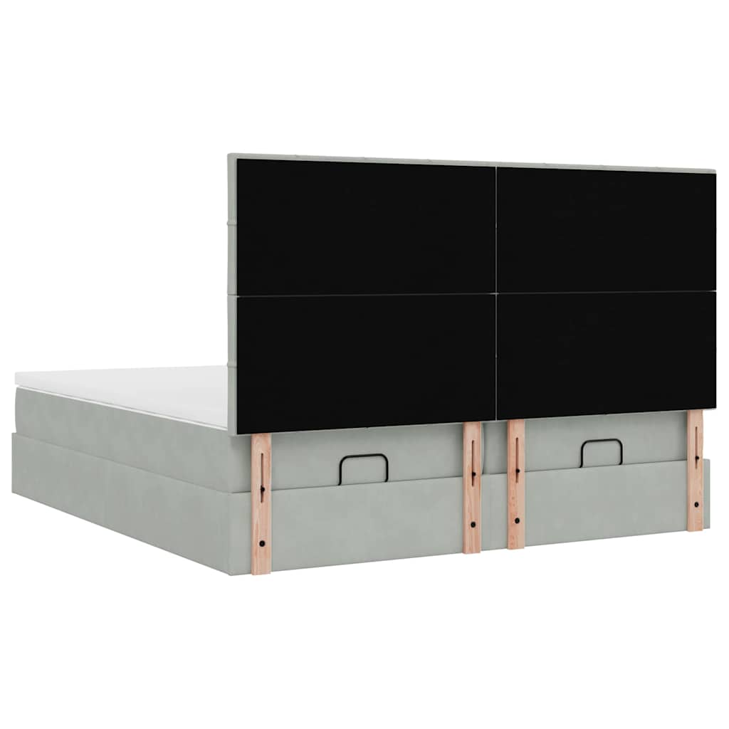 Struttura Letto Pouf con Materassi 160x200 cm in Velluto | homemem39