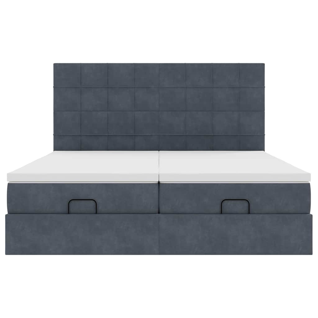 Struttura Letto Pouf con Materassi 160x200 cm in Velluto | homemem39