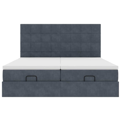 Struttura Letto Pouf con Materassi 160x200 cm in Velluto | homemem39