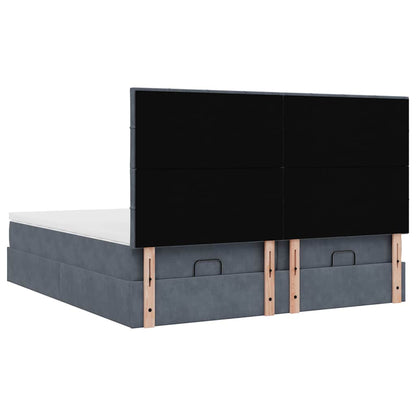 Struttura Letto Pouf con Materassi 160x200 cm in Velluto | homemem39