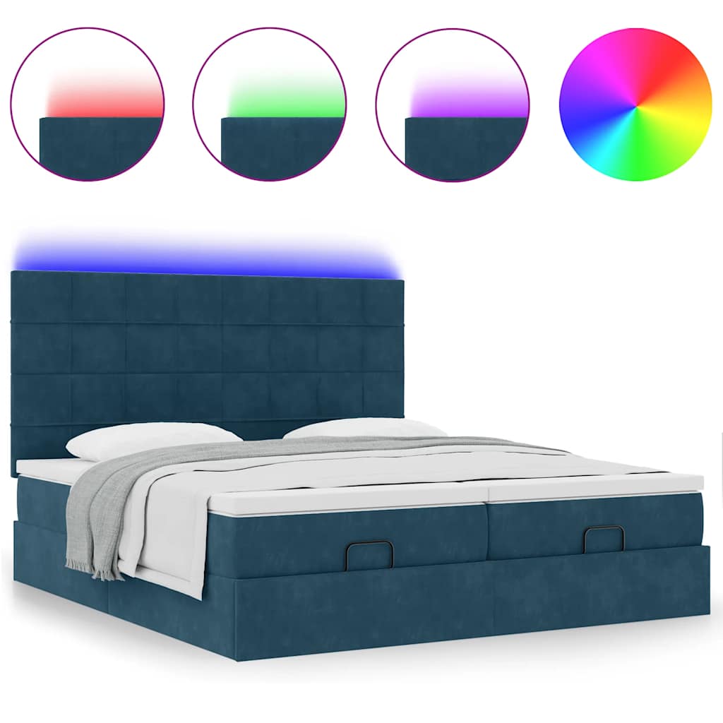 Struttura Letto Pouf con Materassi 160x200 cm Velluto | homemem39
