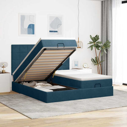 Struttura Letto Pouf con Materassi 160x200 cm Velluto | homemem39