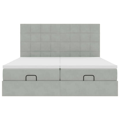 Struttura Letto Pouf con Materassi 180x200 cm Velluto - homemem39