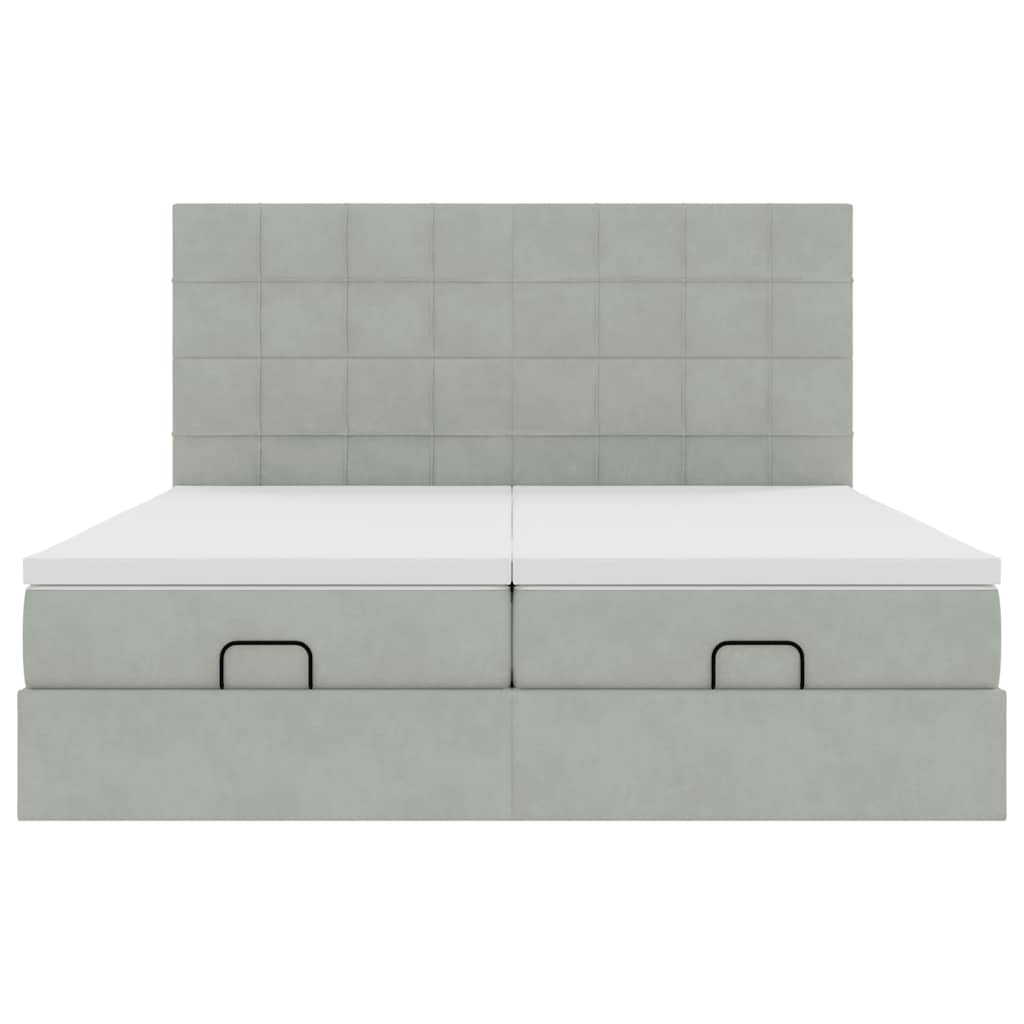 Struttura Letto Pouf con Materassi 180x200 cm Velluto