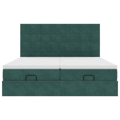 Struttura Letto Pouf con Materassi 200x200 cm Velluto