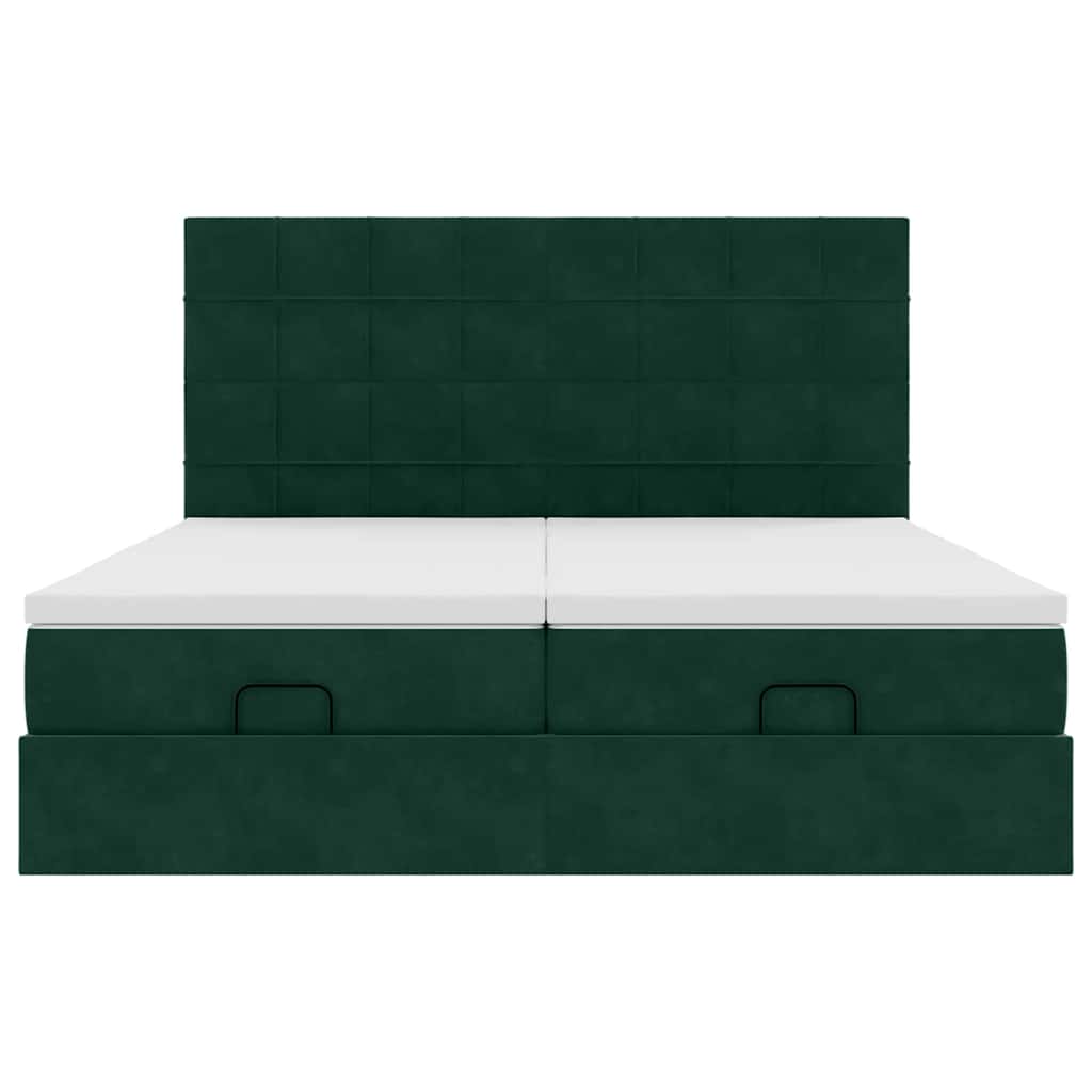 Struttura Letto Pouf con Materassi 200x200 cm Velluto