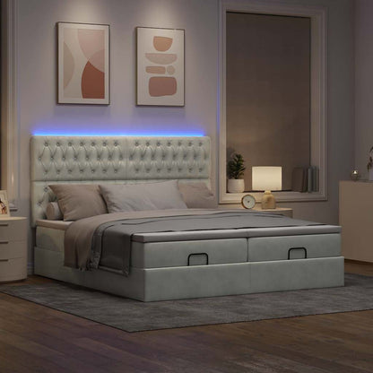 Struttura Letto Pouf con Materassi 160x200 cm in Velluto | homemem39