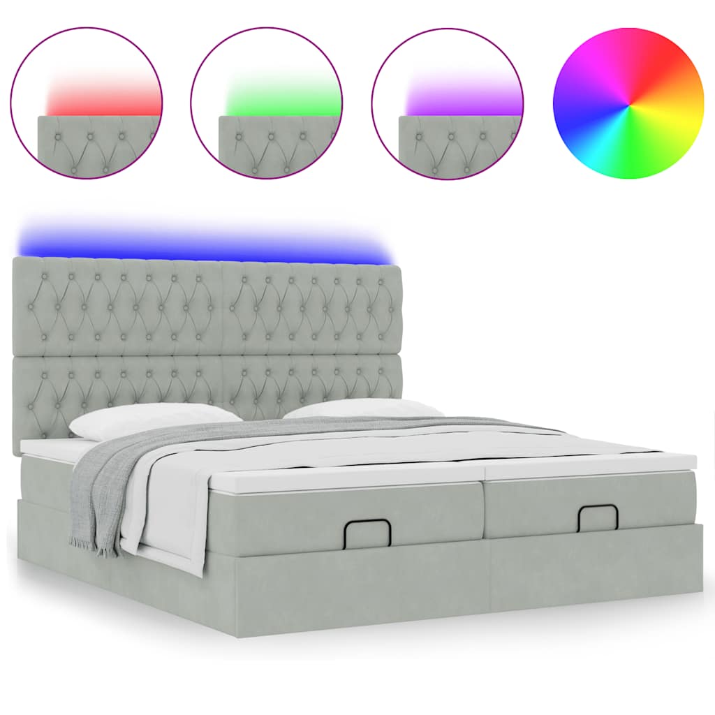 Struttura Letto Pouf con Materassi 160x200 cm in Velluto | homemem39