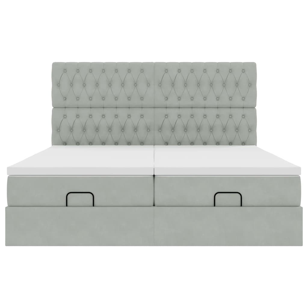 Struttura Letto Pouf con Materassi 160x200 cm in Velluto