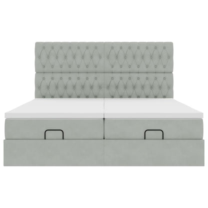 Struttura Letto Pouf con Materassi 160x200 cm in Velluto
