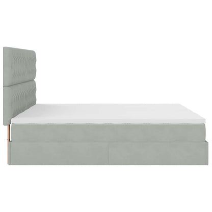 Struttura Letto Pouf con Materassi 160x200 cm in Velluto | homemem39