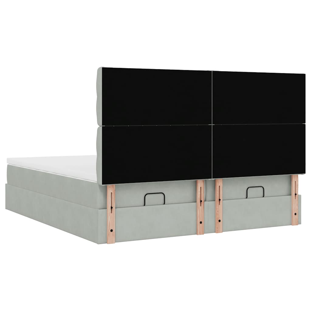 Struttura Letto Pouf con Materassi 160x200 cm in Velluto