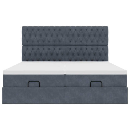 Struttura Letto Pouf con Materassi 160x200 cm in Velluto | homemem39