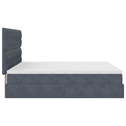 Struttura Letto Pouf con Materassi 160x200 cm in Velluto | homemem39