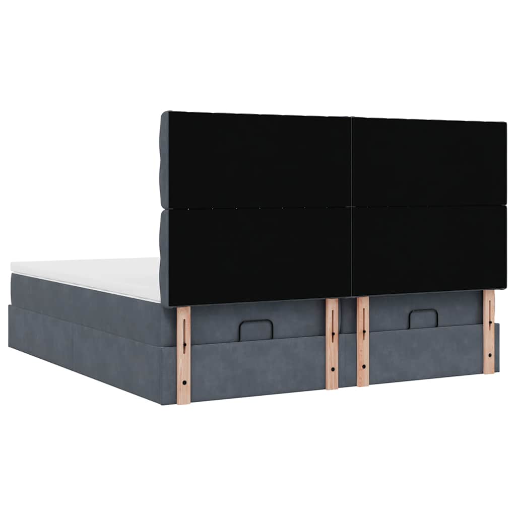 Struttura Letto Pouf con Materassi 160x200 cm in Velluto | homemem39